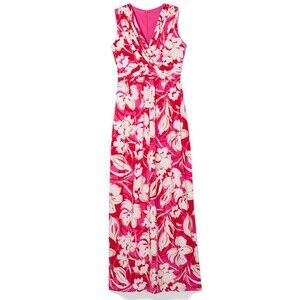 Vince Camuto Tropical Floral Wrap Front Maxi Dress Sz 4 New